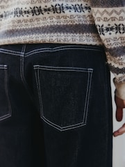 Black Baggy Fit Vintage Wash Denim Jeans - Image 5 of 5