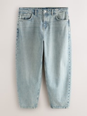 Blue Light Tint Barrel Fit Vintage Wash Denim Jeans - Image 1 of 5
