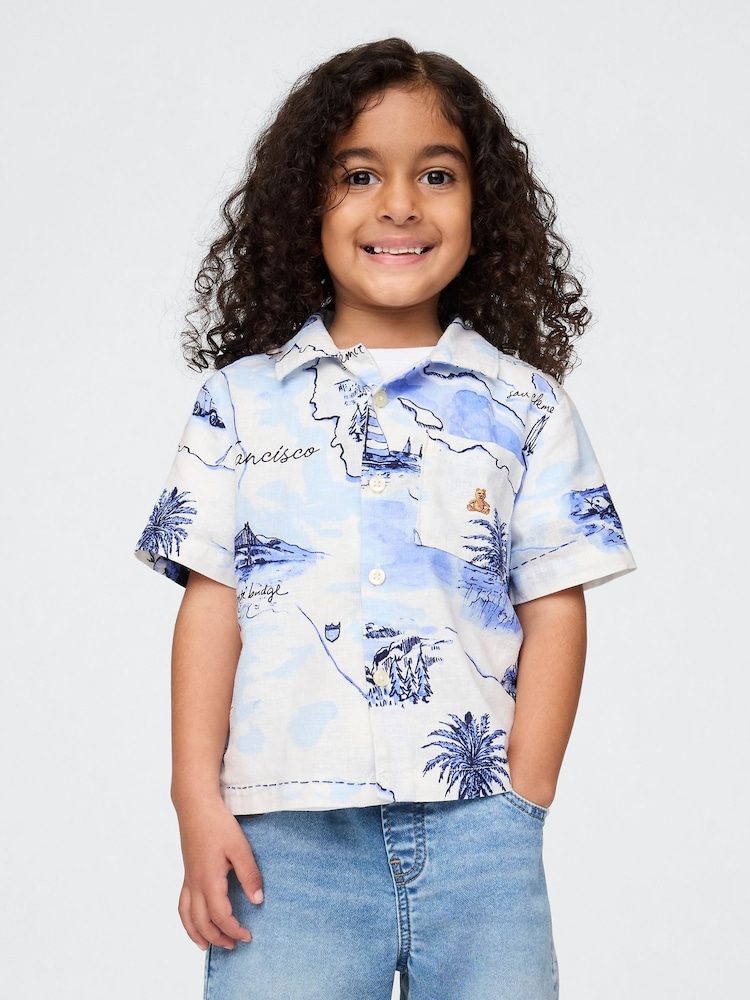 Gap Blue Linen-Cotton Cabana Shirt (6mths-5yrs) - Image 1 of 5