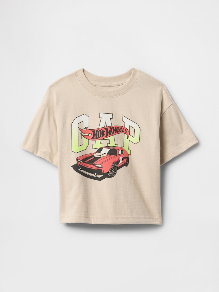 Gap Beige Oversized Hot Wheels Graphic T-Shirt (6mths-5yrs) - Image 1 of 2