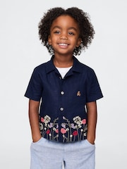 Gap Navy Blue Linen-Cotton Cabana Shirt (6mths-5yrs) - Image 1 of 4