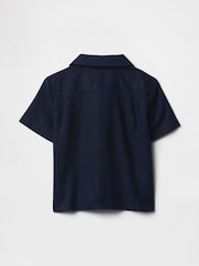 Gap Navy Blue Linen-Cotton Cabana Shirt (6mths-5yrs) - Image 3 of 4