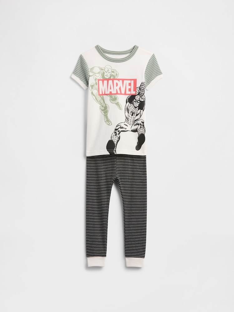 Gap White Marvel Pyjama T-Shirt and Bottoms Set (6mths-5yrs) - Image 1 of 3