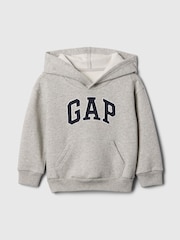 Gap Grey Pullover Logo Zip Up Hoodie (6mths-5yrs) - Image 1 of 3