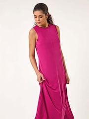 Roman Pink Sandwash Stretch Midi Dress - Image 2 of 5