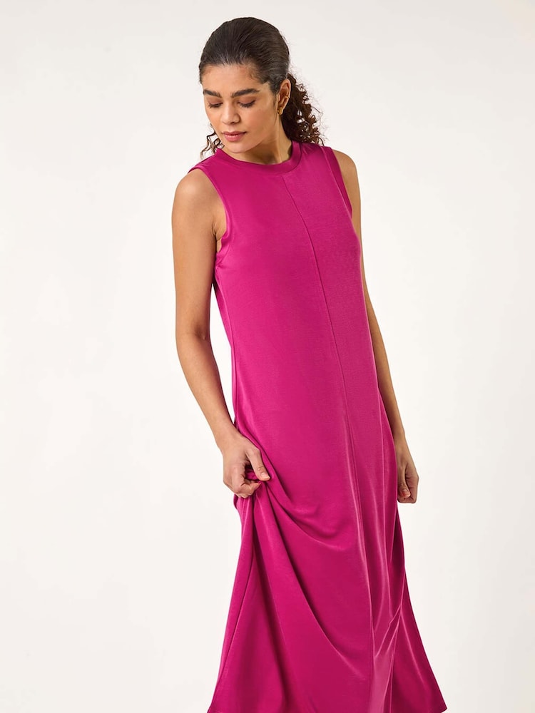 Roman Pink Sandwash Stretch Midi Dress - Image 2 of 5