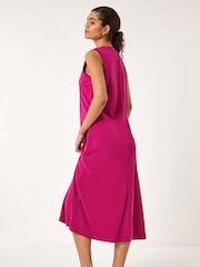 Roman Pink Sandwash Stretch Midi Dress - Image 3 of 5