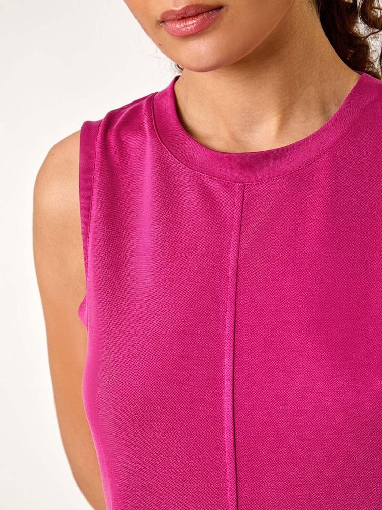 Roman Pink Sandwash Stretch Midi Dress - Image 5 of 5