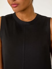 Roman Black Sandwash Stretch Midi Dress - Image 5 of 5