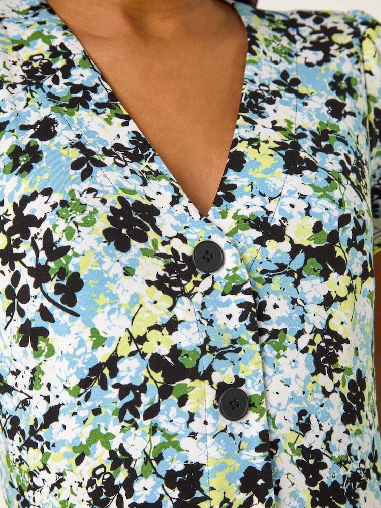 Vestido elástico abotonado con estampado floral de Roman - Imagen 5 de 5 Vestido elástico abotonado con estampado floral de Roman - Imagen 5 de 5
