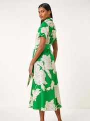 Roman Green Contrast Floral Print Shirt Dress - Image 2 of 5