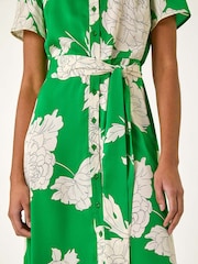 Roman Green Contrast Floral Print Shirt Dress - Image 5 of 5