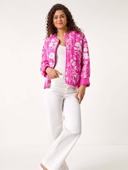 Roman Pink Floral Print 100% Cotton Jacket - Image 2 of 5