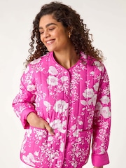 Roman Pink Floral Print 100% Cotton Jacket - Image 4 of 5