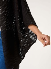 Roman Black Crochet Tunic Cardigan - Image 5 of 5