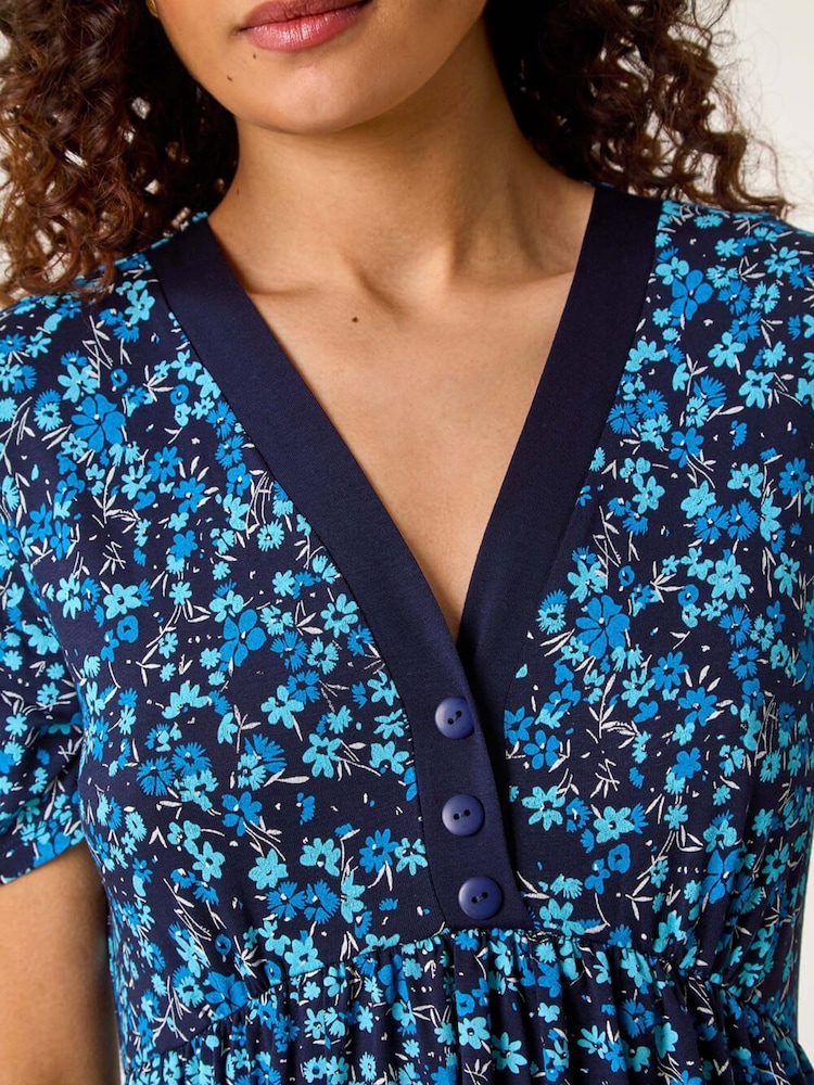 Vestido con estampado floral y banda en contraste de Roman - Imagen 5 de 5 Vestido con estampado floral y banda en contraste de Roman - Imagen 5 de 5