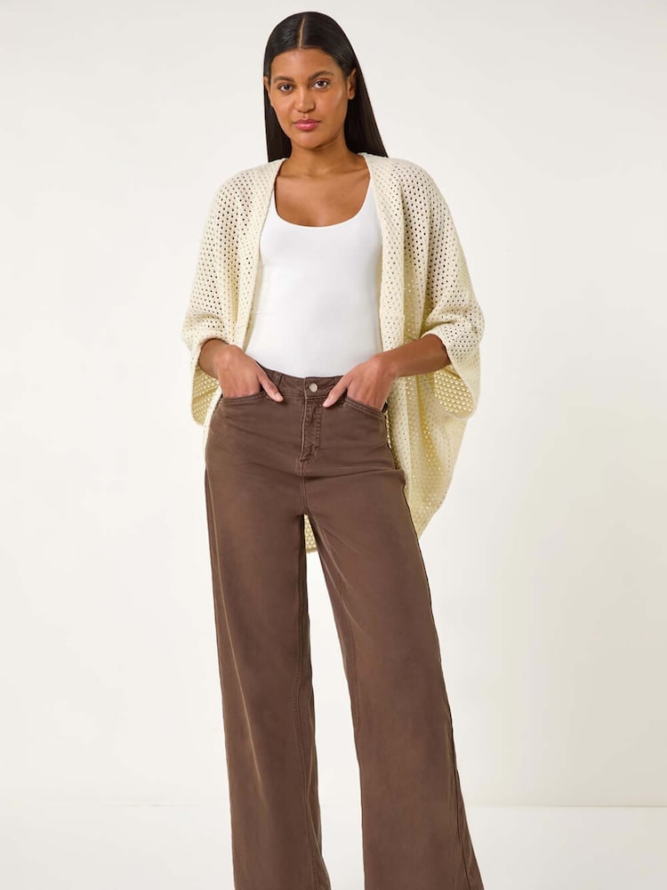 Roman White Crochet Tunic Cardigan - Image 1 of 5
