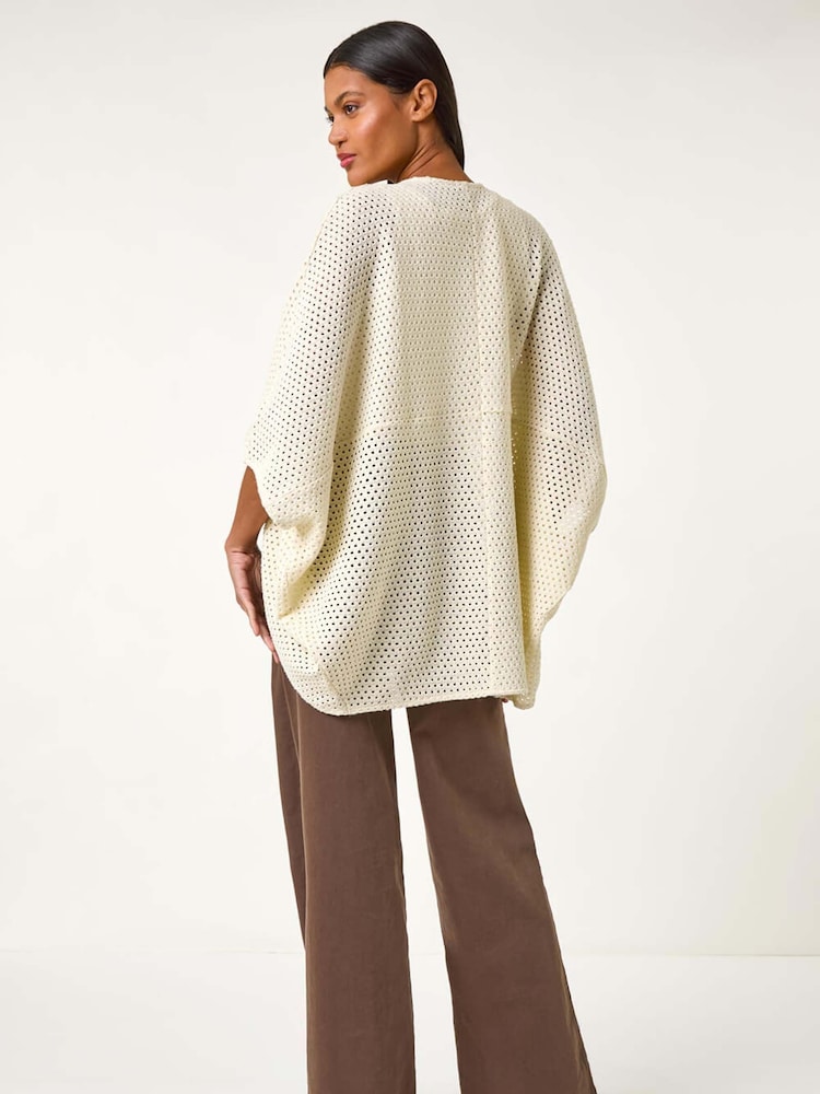 Roman White Crochet Tunic Cardigan - Image 2 of 5