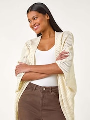 Roman White Crochet Tunic Cardigan - Image 3 of 5
