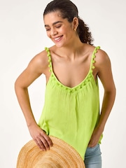 Roman Green Pom Pom Cami Top - Image 1 of 5