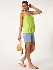Roman Green Pom Pom Cami Top - Image 2 of 5