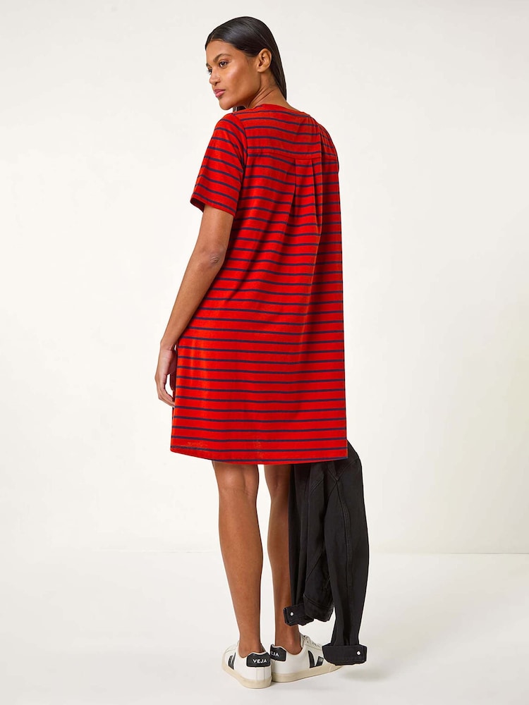 Roman Red Stripe Stretch T-Shirt Dress - Image 3 of 5