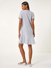 Roman Purple Textured Stretch Frill Hem Dress - Image 2 of 5