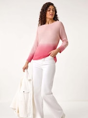 Roman Pink Ombre Shimmer Knit Jumper - Image 2 of 5