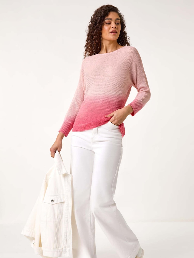 Roman Pink Ombre Shimmer Knit Jumper - Image 2 of 5