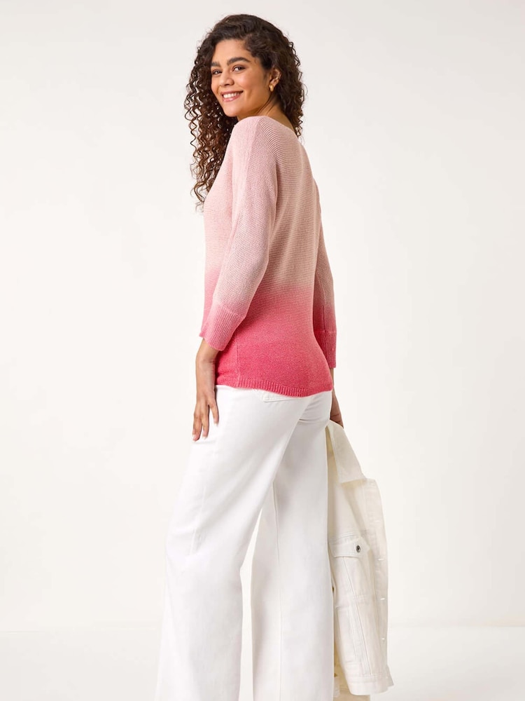 Roman Pink Ombre Shimmer Knit Jumper - Image 3 of 5