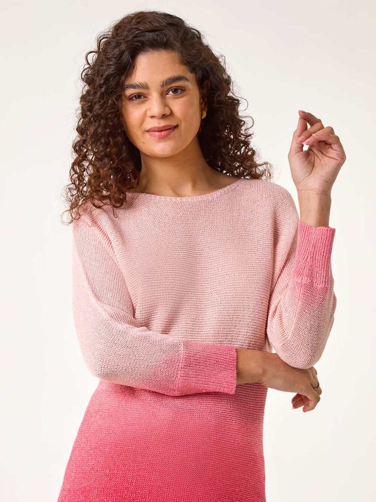 Roman Pink Ombre Shimmer Knit Jumper - Image 4 of 5