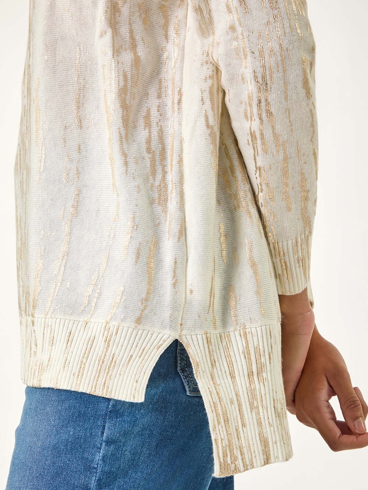 Roman Metallic Foil Shimmer Tunic Knit Jumper - Image 5 of 5