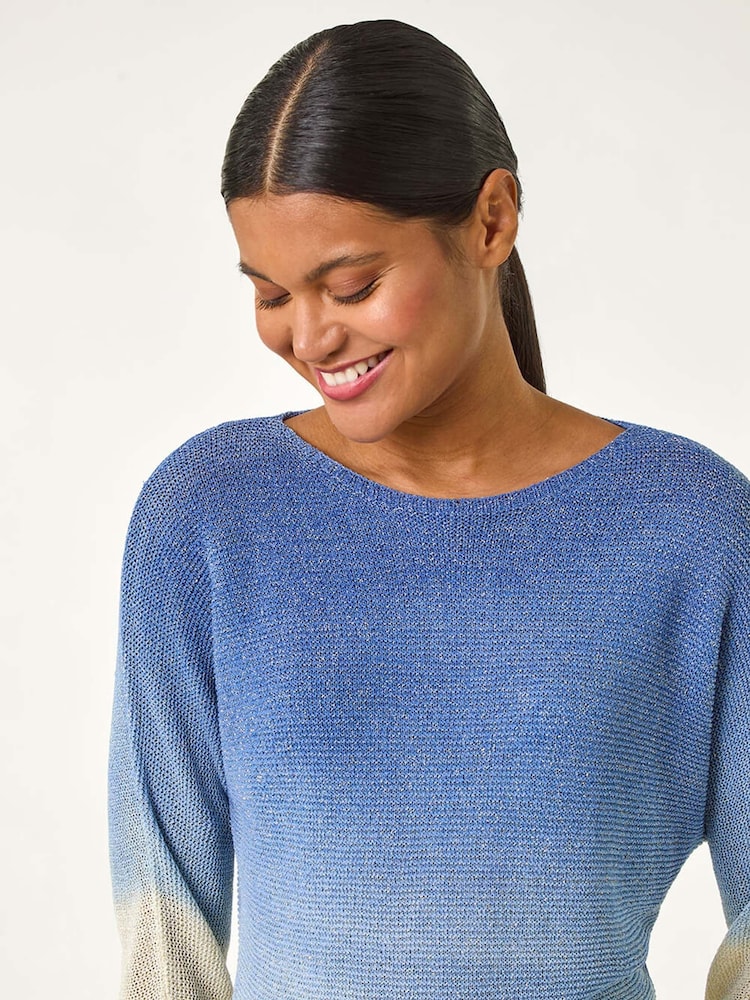 Roman Blue Ombre Shimmer Knit Jumper - Image 1 of 5