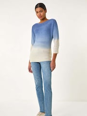 Roman Blue Ombre Shimmer Knit Jumper - Image 2 of 5