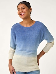 Roman Blue Ombre Shimmer Knit Jumper - Image 4 of 5
