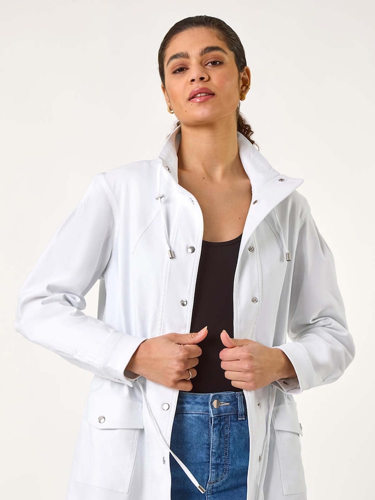 Roman White Buttoned Safari Jacket - Image 1 of 5