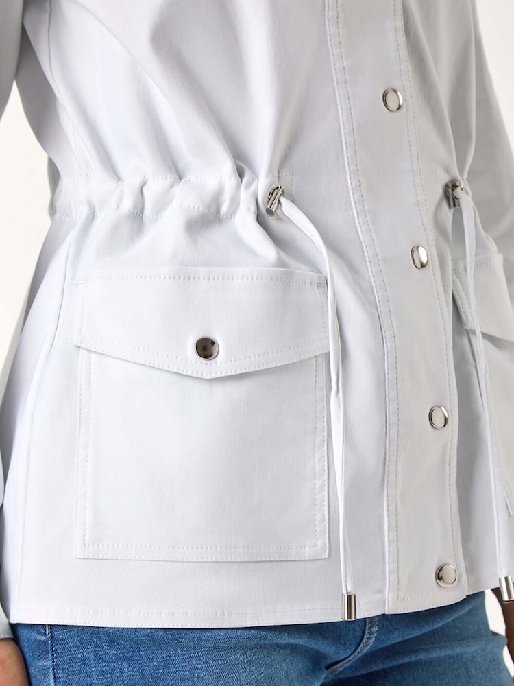 Roman White Buttoned Safari Jacket - Image 5 of 5