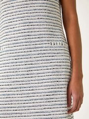 Roman White Textured Stretch Shift Dress - Image 5 of 5