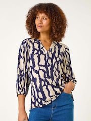 Roman Mono Abstract Print Top - Imagen 4 de 5