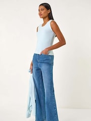 Roman Blue Pearl Detail Knit Vest - Image 2 of 5