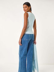 Roman Blue Pearl Detail Knit Vest - Image 3 of 5
