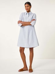 Vestido camisa listrado romano - Imagem 1 de 5