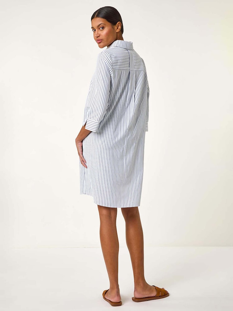 Vestido camisa listrado romano - Imagem 2 de 5