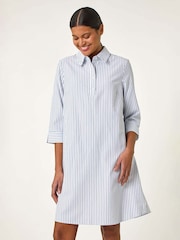 Vestido camisa listrado romano - Imagem 3 de 5