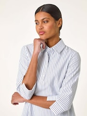 Vestido camisa listrado romano - Imagem 4 de 5