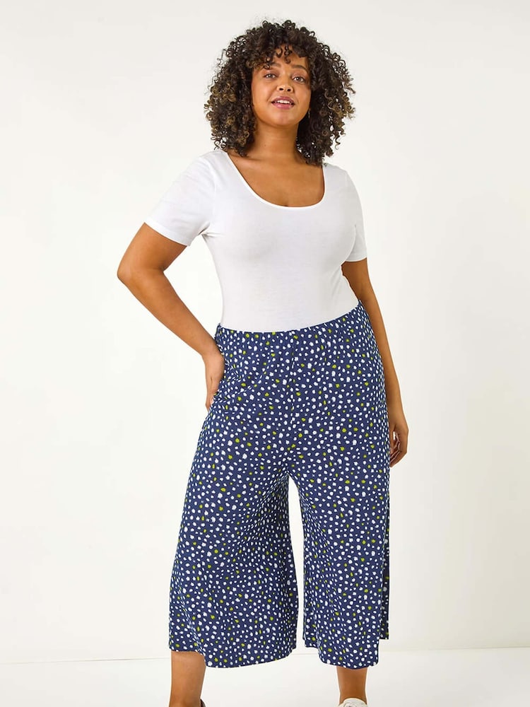 Roman Blue Curve Abstract Spot Culottes - Image 2 of 5