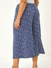 Roman Blue Curve Abstract Spot Culottes - Image 3 of 5