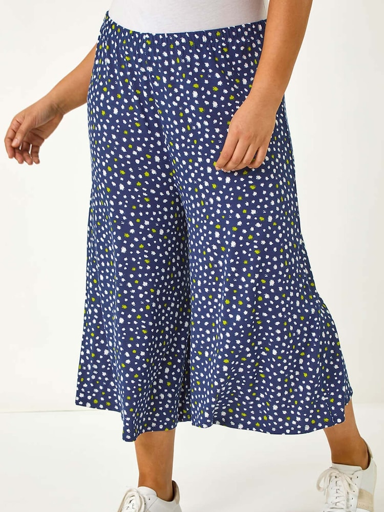 Roman Blue Curve Abstract Spot Culottes - Image 4 of 5