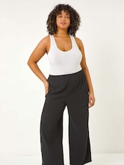 Roman Black Curve Textured Stretch Trousers - Image 2 of 5