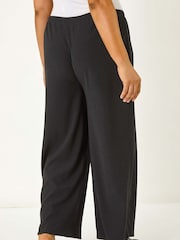 Roman Black Curve Textured Stretch Trousers - Image 3 of 5